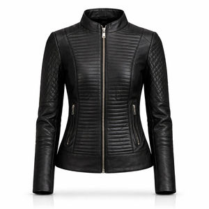 Blouson Aviateur en Cuir Véritable Marron Foncé Coupe-Vent Imperméable Col Classique Ourlet Côtelé Automne Hiver Vente en Gros OEM ODM - Product Image 1