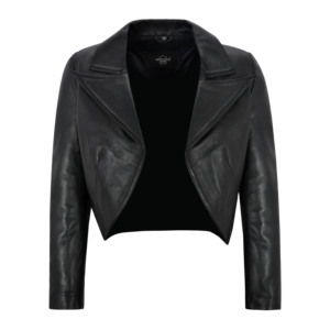 Chaqueta Bolero Corta de Cuero Napa Metálico Genuino para Mujer, Diseño Personalizado, Frente Abierto, Fabricante OEM ODM - Product Image 5