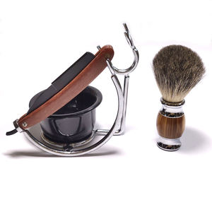 Wholesale High Quality Boar Bristle Shaving Brush Safety <b>Razor</b> and Bowl Set for <b>Mens</b> - Product Image 5