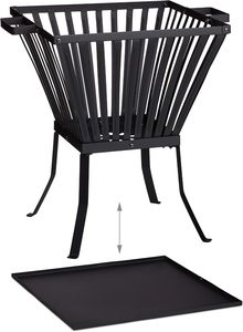 Support carré en métal pour foyer extérieur, brûleur à bois, support de cheminée, pour patio, jardin, camping, porte-bûches - Product Image 2