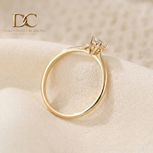 Elegante Anillo de Oro Sólido de 14 Quilates con Diamantes Cultivados en Laboratorio, Certificado IGI, Joyería para Mujer, Corte Brillante Redondo, Regalo Especial - Product Image 4