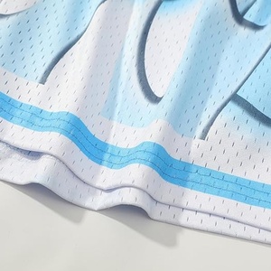 Men's <b>Light</b> Blue White Solid Mid Waist Drawstring Casual Woven 100% Polyester Breathable Lightweight Boho Short Shorts - Product Image 3