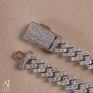 Collar de Moissanita Color Plata con Colgante Geométrico de Baguette y Cadena, Chapado en Rodio/Oro, Joyería Hiphop para Fiesta - Product Image 4