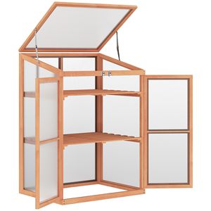 Serra in Legno Ecologica 76x61x109 cm per Interni/Esterni, Mini Vaso per Semenzai, Piante e Fiori con Rivestimento in Mylar - Product Image 1