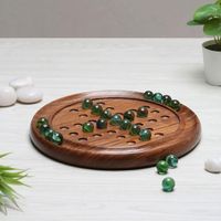 Jeu de solitaire en bois artisanal de qualité supérieure, solitaire classique en bois avec billes de verre, jouets éducatifs d'intelligence