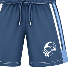 Steel Blue <b>White</b> Rugby <b>Shorts</b> Team Uniform Breathable Lightweight Custom Training Sportswear Athletic Performance <b>Shorts</b> - Product Image 3
