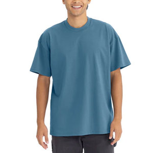 Unisex Cotton/Bamboo Fiber Heavyweight T-Shirt with Logo Drop Shoulder Oversize Fit-Quick Dry & Breathable for <b>Men</b> - Product Image 5
