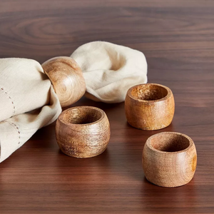 Anillo para Servilletas de Madera, Hecho con Madera de Acacia Sostenible, Económico, Rústico y Tradicional, para Decoración de Mesa - Product Image 6