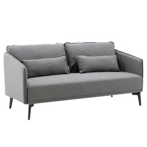 Canapé deux places moderne en tissu gris avec accoudoirs rembourrés pour la maison, le bureau, les meubles de salon chics - Product Image 1