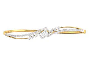 Bracelet en or massif 18 carats avec diamant de laboratoire 5 carats, rond brillant, motif tourbillon royal, certifié IGI, bijoux de mariée, personnalisable OEM - Product Image 4