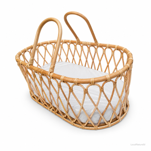 Natural Rattan Scandinavian Modern Portable Baby Crib for Newborn to 3 Years Unisex - Product Image 1
