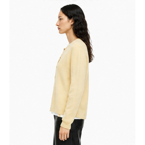 Pull en maille rose oversize pour femme, col en V, manches longues, tricot d'hiver décontracté - Product Image 2