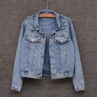 Nouvelle Veste en Jean Longue et Oversize pour Femme, Style Décontracté Hiver avec Doublure en Fourrure, Logo Personnalisé OEM, Veste en Jean Tendance pour Femme