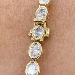 Luxury Oval Cut VVS Moissanite Diamond Bezel Set <b>Bracelet</b> With <b>Solid</b> <b>Silver</b> Fine Fashion Jewelry <b>Bracelet</b> For Women Gift - Product Image 3
