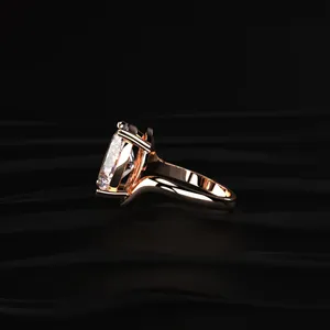 Bague solitaire ovale en diamant de laboratoire certifié IGI, couleur D-E, clarté VVS-VS, sertissage bypass, élégante, style rêve, bande classique brillante - Product Image 4