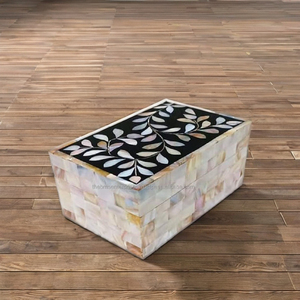 Elegant Floral Mother of Pearl <b>Storage</b> <b>Boxes</b> Rectangle Shape Cosmetic Organizer Sea shell <b>small</b> Jewellery box - Product Image 1