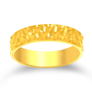 Premium Gold Tone Wide <b>Statement</b> <b>Ring</b> with Textured Geometric Stud Pattern for Women An Elegance Craft Women Gold Band <b>Ring</b> - Product Image 1