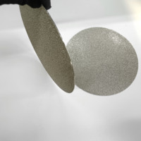 8 pouces # Disque de meulage plat électroplaqué diamanté sans trou central, dos métallique