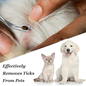 Pinzas para remover pulgas 2 en 1 al por mayor, de acero inoxidable, herramientas profesionales para remover pulgas, removedores de pulgas seguros para mascotas y humanos - Product Image 4