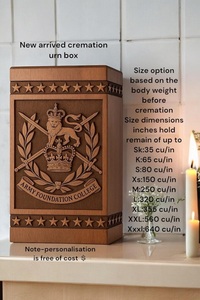 Urna Funeraria Personalizada de Madera de Palisandro, Estilo Militar del Ejército Australiano, Grabada, Ecológica y Duradera, Estilo Americano - Product Image 2