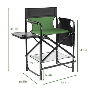 4 Sedie da Campeggio Portatili con Portabicchieri Integrati e Tavolini Laterali per Campeggio - Product Image 4