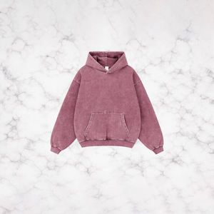 Sudadera con Capucha Personalizada OEM, Lavada al Ácido, Estilo Vintage, Desgastada, 500gsm, con Cierre, para Hombre - Product Image 3