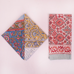 Foulard multifonctionnel Craftjaipur en coton imprimé au bloc, carré, pour la tête, le cou, accessoires capillaires, bandana bohème - Product Image 2