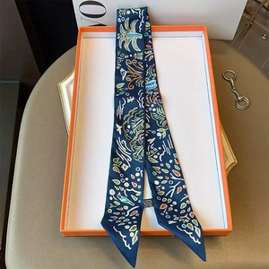 Ruban en twill polyvalent et multifonctionnel pour femme, idéal comme anse de sac, bandeau ou petit foulard en soie, très populaire, 5*90cm - Product Image 4