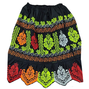 Mini-jupe trapèze bohème brodée pour femme avec motif floral paon, taille élastique, tissu 100 % polyester - Product Image 6