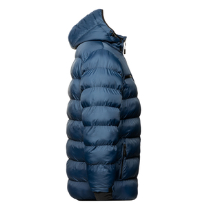 Chaqueta Acolchada con Capucha Azul Marino para Hombre, Cortavientos, Impermeable, Transpirable, Informal, de Invierno, Corte Regular, Cierre de Cremallera, Lona Sólida - Product Image 6