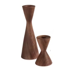 Walnut Wood <b>Candlestick</b> Holder Set Of 3 Tapered Design For Home Decoration Handmade <b>Wooden</b> Candle Holders - Product Image 2