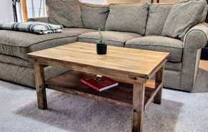 Mesa de Centro de Madera Premium 2026 con Estante Abierto para Almacenamiento, Mesa de Centro Sólida de Estilo Moderno Rústico para Sala de Estar - Product Image 4