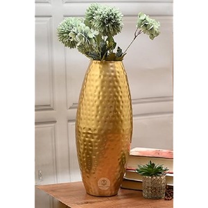 Elegance Copper Gold Metal Aluminium Golden Flower <b>Vase</b> Tabletop Decoration Wedding Accessories High Quality Eco-Friendly - Product Image 1