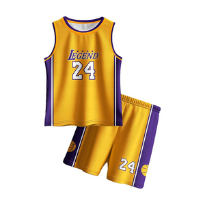 Conjunto de Camiseta de Baloncesto Roja para Niños, Camiseta sin Mangas con Diseño a Rayas, Pantalones Cortos, Poliéster que Absorbe la Humedad - Product Image 5