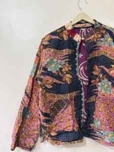 Chaqueta Bordada Kantha Vintage Hecha a Mano de Algodón para Mujer, Chaqueta Reversible - Product Image 3