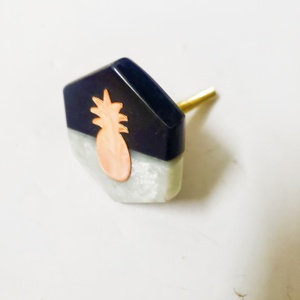 Unique Peach Resin Cabinet <b>Knobs</b> with Exquisite Brass Leaf Inlay Stunning Hardware for Drawers Dresser and Side Tables Customize - Product Image 2