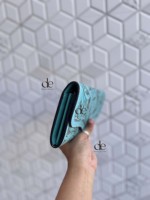 Nouveau Portefeuille Western en Cuir Sculpté à la Main, Pochette Téléphone Élégante Couleur Turquoise, Portefeuille Western en Cuir pour Femme Multi-usages