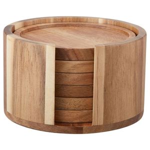 Handmade Wooden Cup Coasters – Rustic Natural Wood <b>Drink</b> Coaster Set for Coffee, Tea, Glasses, Mugs, Dining Table and Stylish - Product Image 4