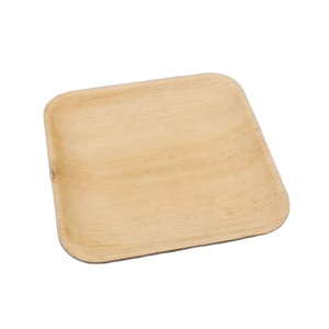 Assiettes à dîner biodégradables carrées jetables modernes de 8 pouces à motif végétal écologique en feuille de palmier Areca Pack Inde Fabricant - Product Image 5