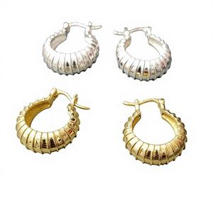 ต่างหูแบบห่วงชุบเงินสไตล์โบฮีเมียน ผลิตจากโลหะผสม น้ำหนักเบา เหมาะสำหรับใส่ทุกวัน ราคาโรงงานจากผู้ผลิตอินเดีย - Product Image 1