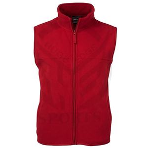 Winter Warm Unlined Sleeveless Full Zipper Stand Collar Customized Material Outdoor Wear Polar <b>Fleece</b> <b>Vest</b> For <b>Men</b> - Product Image 1