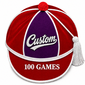 Casquette d'honneur de cricket en velours de haute qualité, 6 panneaux, broderie 3D personnalisée, faite à la main, pour récompenses et présentations - Product Image 1