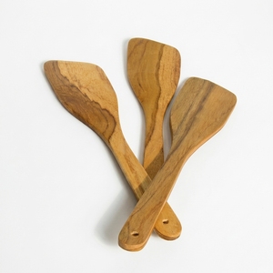 Juego de Espátulas de Madera de Teca Ecológicas, Hechas a Mano, Estilo Vintage, Utensilios de Cocina para Cocinar - Product Image 1