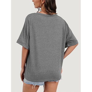 Camiseta Unisex Blanca Oversize de Cuello Redondo y Manga Corta, Ajuste Holgado, Estampado de Letras, Algodón Ecológico, Jersey Largo, Casual para Primavera/Verano - Product Image 4
