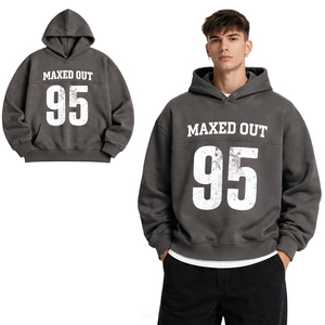 เสื้อฮู้ดดี้คุณภาพสูง พิมพ์ลายกราฟิกตามสั่ง สำหรับผู้ชาย ผ้าฝ้ายฟลีซ สตรีทแวร์ เสื้อฮู้ดดี้ผู้ชายแบบสวมหัว ขายส่งจากโรงงาน - Product Image 1