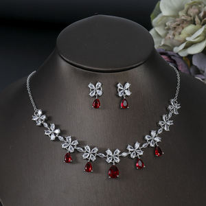 Conjunto de Collar Romántico Unisex con Diamantes Blancos Naturales de Corte Brillante Redondo, Certificados por IGI, Chapados en Oro de 18K, para Joyería de Boda - Product Image 1