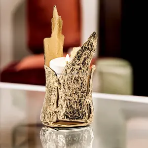 Porte-bougie en métal artisanal moderne, impression typographique, qualité d'exportation pour la décoration intérieure tendance, décoration internationale - Product Image 5