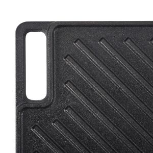 Piastra/Griglia in Ghisa Pretrattata Reversibile 24,6x42,4 cm, Doppia Fornello, Rettangolare Antiaderente per BBQ Familiare - Product Image 3