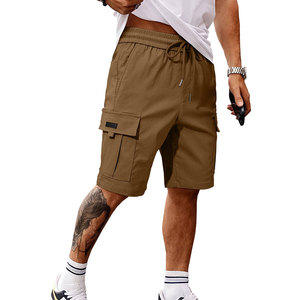 Pantalones Cortos Cargo para Hombre, Estilo Bermuda, Cintura Media, Cierre con Cordón, Transpirables, de Algodón, con Bolsillos, Casuales - Product Image 3
