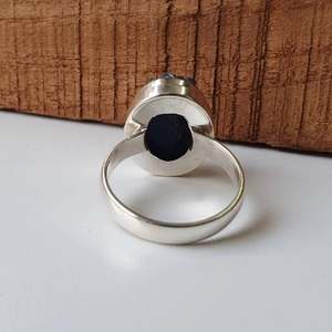 Bague en argent avec druse de titane, bague statement en pierre précieuse naturelle pour femme, bijoux de mode tendance en gros - Product Image 3